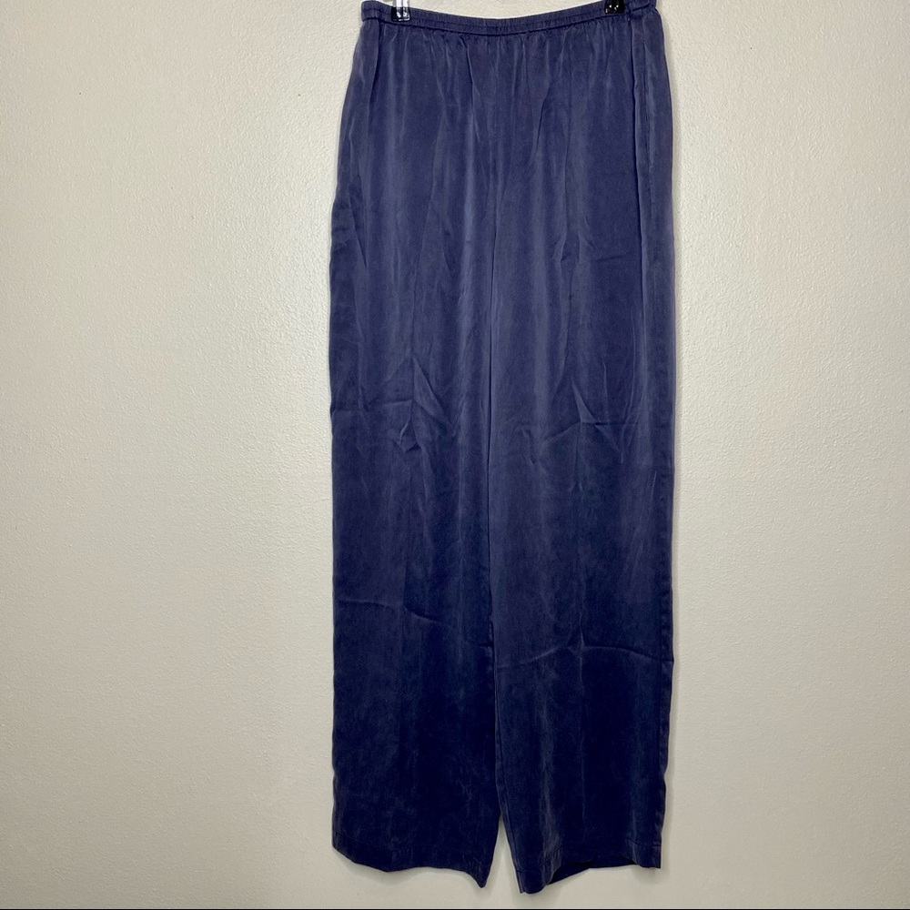 SOLD | Eileen Fisher 100% silk Pull on Stretch Elastic Waist Trouser Pant